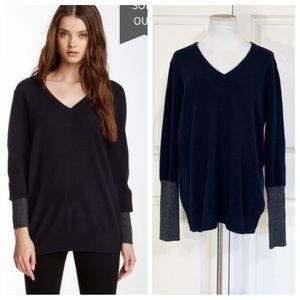 Cashmere! J Brand cashmere v-neck color block sweater